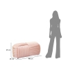 Puff banco design moderno entrançado em veludo 90x45x45cm Softy 