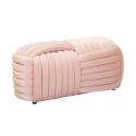 Puff banco design moderno entrançado em veludo 90x45x45cm Softy Custo