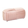 Puff banco design moderno entrançado em veludo 90x45x45cm Softy Custo