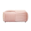 Puff banco design moderno entrançado em veludo 90x45x45cm Softy Preço