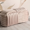Puff banco design moderno entrançado em veludo 90x45x45cm Softy Saldos