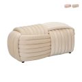 Puff banco design moderno entrançado em veludo 90x45x45cm Softy Promoção