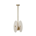 Candeeiro em metal dourado com abat-jours em vidro decorado Glass Promoção