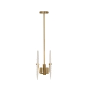 Candeeiro em metal dourado com abat-jours em vidro decorado Glass Oferta