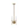 Candeeiro em metal dourado com abat-jours em vidro decorado Glass Oferta