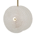 Candeeiro em metal dourado com abat-jours em vidro decorado Glass Descontos