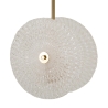 Candeeiro em metal dourado com abat-jours em vidro decorado Glass Descontos