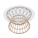 Mesa de centro redonda em rattan e vidro 75x44,5cm Panama Circle Oferta
