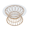 Mesa de centro redonda em rattan e vidro 75x44,5cm Panama Circle Oferta