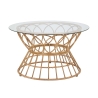 Mesa de centro redonda em rattan e vidro 75x44,5cm Panama Circle Promoção