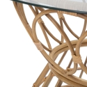 Mesa de centro redonda em rattan e vidro 75x44,5cm Panama Circle Descontos