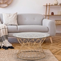 Mesa de centro redonda em rattan e vidro 75x44,5cm Panama Circle Venda