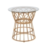 Mesa redonda em rattan com tampo de vidro 50x50cm Panama Circle Promoção