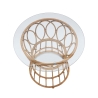 Mesa redonda em rattan com tampo de vidro 50x50cm Panama Circle Oferta