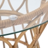Mesa redonda em rattan com tampo de vidro 50x50cm Panama Circle Saldos