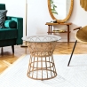 Mesa redonda em rattan com tampo de vidro 50x50cm Panama Circle Venda