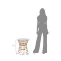 Mesa redonda em rattan com tampo de vidro 50x50cm Panama Circle Estoque