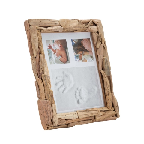 Moldura de madeira retangular para fotos de apoio 26x32cm Nature Promoção