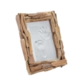 Moldura de madeira retangular 21x26cm Nature para fotografia de mesa Promoção