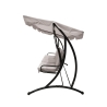Baloiço de jardim 3 lugares com cobertura de sol 230x120x165cm cinza Deluxe Oferta
