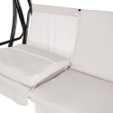 Baloiço de jardim 3 lugares com cobertura de sol 230x120x165cm cinza Deluxe Catálogo