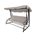 Baloiço de jardim 3 lugares com cobertura de sol 230x120x165cm cinza Deluxe Promoção
