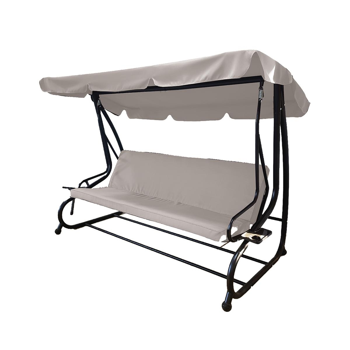Baloiço de jardim 3 lugares com cobertura de sol 230x120x165cm cinza Deluxe Promoção Baloiço de jardim 3 lugares com cobertura de sol 230x120x165cm cinza Deluxe Promoção
