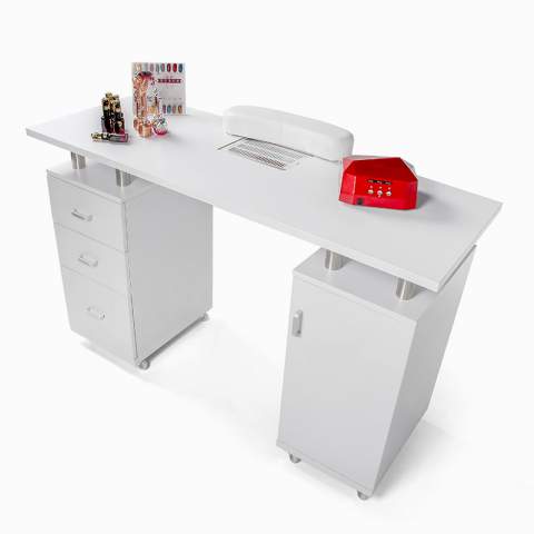 Mesa de manicure para unhas com aspirador e gavetas Tibi
