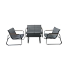 Conjunto de jardim 4 lugares em aço com mesa de vidro Saint Martin Promoção