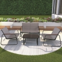 Conjunto de jardim 4 lugares em aço com mesa de vidro Saint Martin Oferta