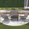 Conjunto de jardim 4 lugares em aço com mesa de vidro Saint Martin Oferta