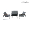 Conjunto de jardim 4 lugares em aço com mesa de vidro Saint Martin Venda