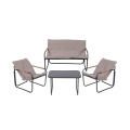 Conjunto de jardim 4 lugares aço mesa tampo em vidro almofadas Cannes Promoção
