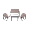 Conjunto de jardim 4 lugares aço mesa tampo em vidro almofadas Cannes Promoção