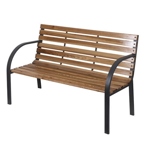 Banco em madeira de abeto e aço 120x58x83 cm Kovek Promoção
