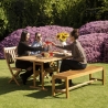 Banco dobrável 2 lugares em madeira de acácia 104x61x90cm Bali Estoque