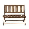 Banco dobrável 2 lugares em madeira de acácia 104x61x90cm Bali Oferta