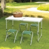 Conjunto mesa mala e 4 bancos dobráveis para campismo Pic-Quick Venda