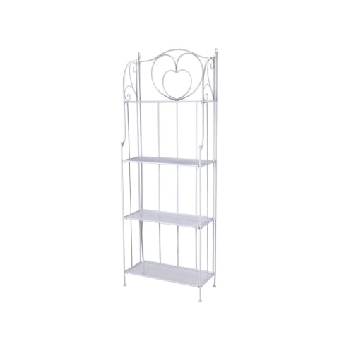 Scaffale 4 ripiani richiudibile in ferro 60,5x28xh.167cm bianco Ravun Promoção