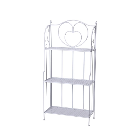 Scaffale 3 ripiani richiudibile in ferro 60,5x28xh.127cm bianco Karnel Promoção