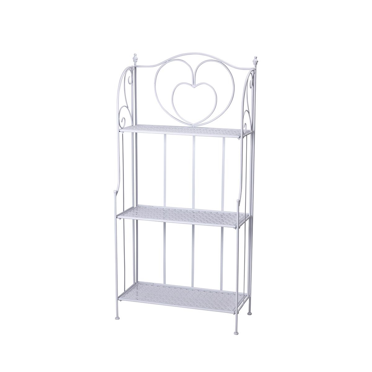 Estante dobrável de ferro com 3 prateleiras 60,5x28x127cm branco Karnel