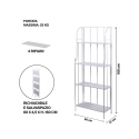 Scaffale da esterno 4 ripiani in ferro battuto richiudibile Durak Custo