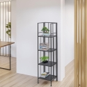 Scaffale da esterno slim 4 ripiani in ferro battuto richiudibile Nuvia Venda