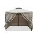 Gazebo idrorepellente 3x3m 4 tende laterali ferro tortora Tangeri Venda