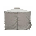 Gazebo idrorepellente 3x3m 4 tende laterali ferro tortora Tangeri Oferta