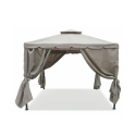 Gazebo idrorepellente 3x3m 4 tende laterali ferro tortora Tangeri Descontos