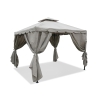 Gazebo idrorepellente 3x3m 4 tende laterali ferro tortora Tangeri Promoção