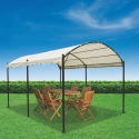 Gazebo túnel impermeável 3x4m ferro 6 postes ecru Lomek Venda