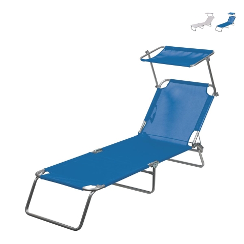Espreguiçadeira de praia reclinável e dobrável com toldo Vieste Promoção
