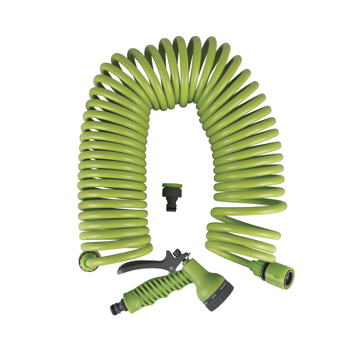 Mangueira de jardim espiral flexível 12m com pistola Power Promoção Mangueira de jardim espiral flexível 12m com pistola Power Promoção